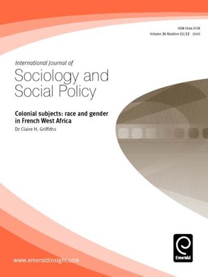 cover image of International Journal of Sociology and Social Policy, Volume 26, Issue 11